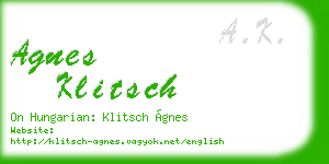 agnes klitsch business card